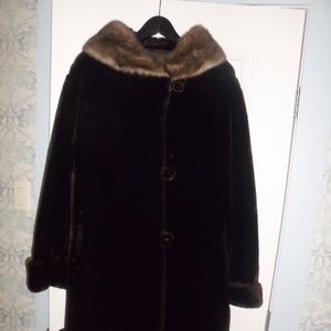 Vintage Sheared Beaver fur coat with Mink collar from Simpsons Fur Salon.